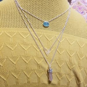Layered Silvertone necklace